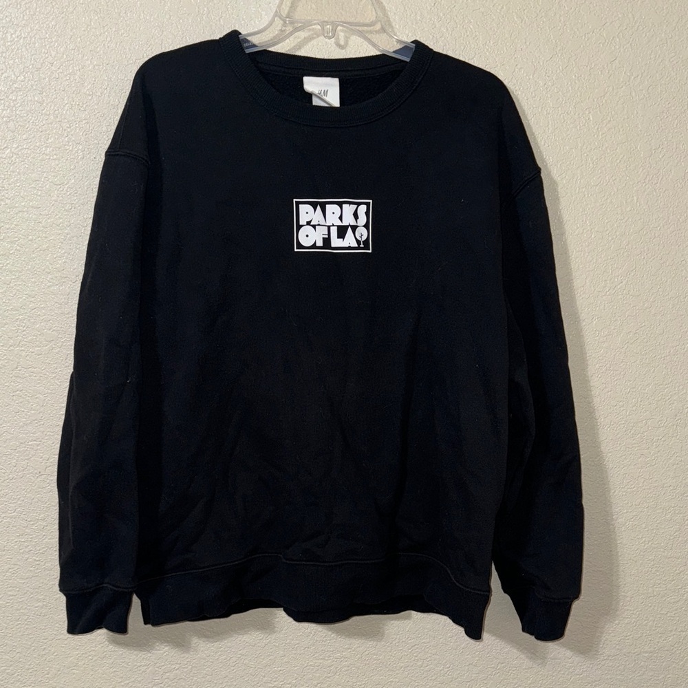 H&M Parks of LA Crewneck Sweater Men’s XXL Black Streetwear Pullover